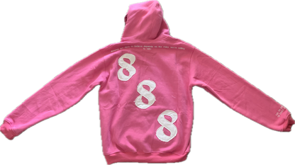 'Volume 1" PINK AND WHITE AMILLIONRISKS FULL ZIP HOODIE