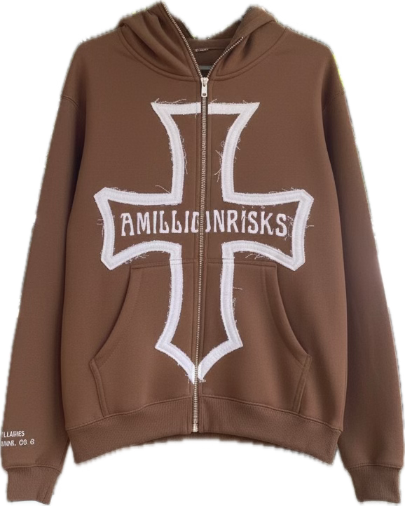 Brown AMILLIONRISKS Full-Zip